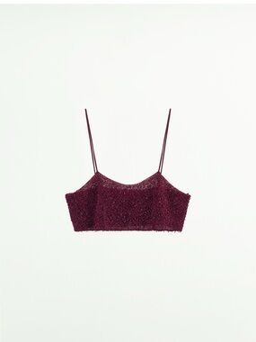 Zara Magenta Sequin Cropped Camisole